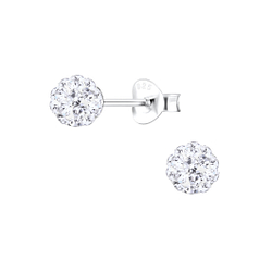 5mm Silver Crystal Ball Stud Earrings - 13659 5mm Silver Crystal Ball Stud Earrings - 13659
