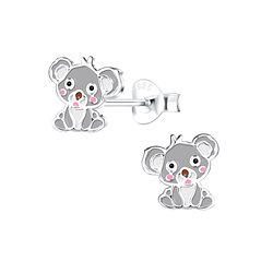 Silver Koala Stud Earrings - 12776