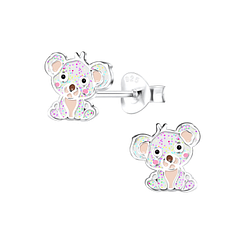 Silver Koala Stud Earrings - 13379