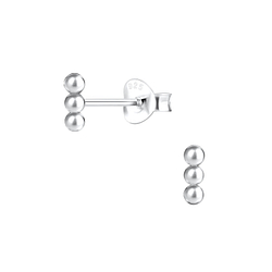 Silver Ball Stud Earrings - 10475