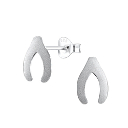 Silver Wishbone Stud Earrings - 11304 Silver Wishbone Stud Earrings - 11304