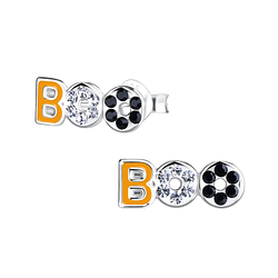 Silver BOO Stud Earrings - 13482
