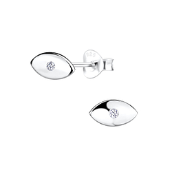 Silver Evil Eye Stud Earrings - 14052