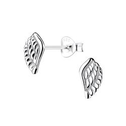 Silver Wing Stud Earrings - 14033