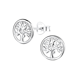 Silver Tree of Life Stud Earrings - 14128 Silver Tree of Life Stud Earrings - 14128