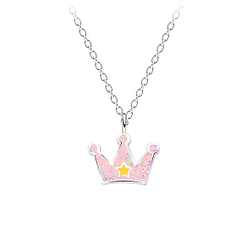 Silver Crown Necklace - 14583
