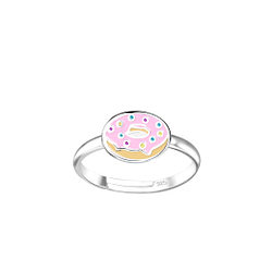 Silver Donut Adjustable Ring - 15124