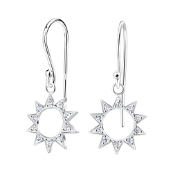 Silver Sun Earrings - 15498