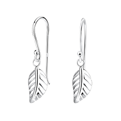 Silver Leaf Earrings - 15469