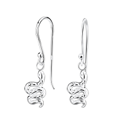 Silver Snake Earrings - 15464
