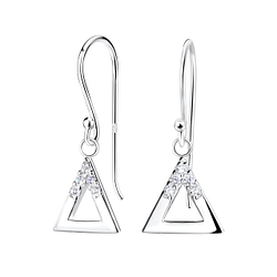 Silver Triangle Earrings - 15505