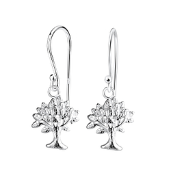 Silver Tree Of Life Earrings - 15516