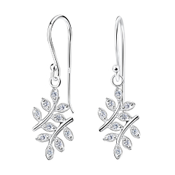 Silver Olive Leaf Earrings - 15520
