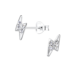 Silver Thunder Bolt Stud Earrings - 12620 Silver Thunder Bolt Stud Earrings - 12620