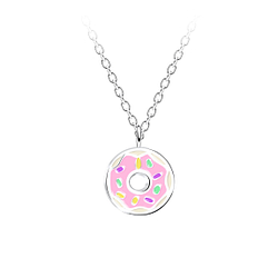 Silver Donut Necklace - 14673