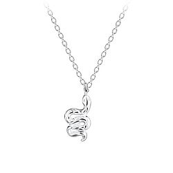 Silver Snake Necklace - 15465