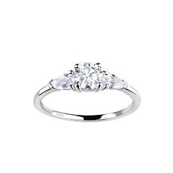 Silver Three Stones Ring - 15466