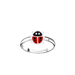 Silver Ladybug Adjustable Ring - 15051 Silver Ladybug Adjustable Ring - 15051