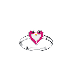 Silver Flamingo Adjustable Ring - 20786