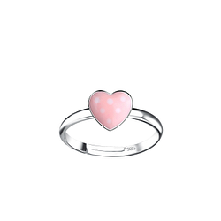Silver Heart Adjustable Ring - 15745