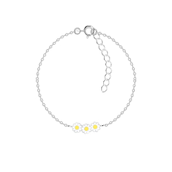 Silver Triple Daisy Bracelet - 15593