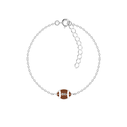Silver American Football Bracelet - 15642