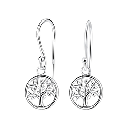 Silver Tree Of Life Earrings - 15670