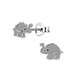 Silver Elephant Stud Earrings - 15714 Silver Elephant Stud Earrings - 15714