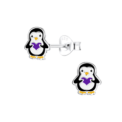 Silver Penguin Stud Earrings - 15671 Silver Penguin Stud Earrings - 15671