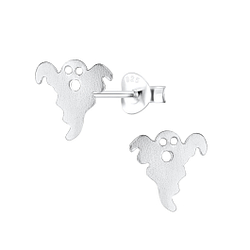 Silver Ghost Stud Earrings - 15709