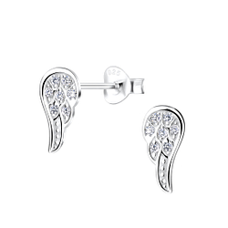 Silver Wing Stud Earrings - 15782