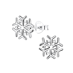 Silver Snowflake Stud Earrings - 15677 Silver Snowflake Stud Earrings - 15677
