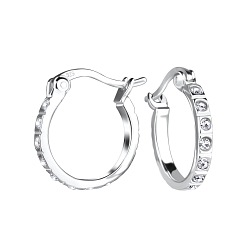 14mm Silver French Lock Hoop Earrings - 15554 14mm Silver French Lock Hoop Earrings - 15554