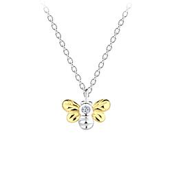 Silver Bee Necklace - 16449