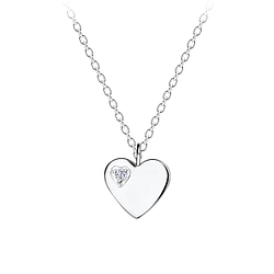 Silver Heart Necklace - 16436
