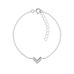 Silver Chevron Bracelet - 11676