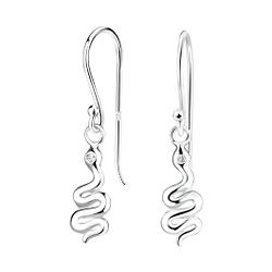 Silver Snake Earrings - 16349