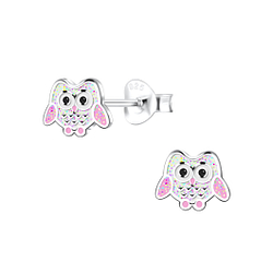 Silver Owl Stud Earrings - 16269