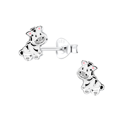 Silver Zebra Stud Earrings - 16261