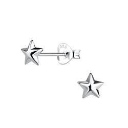 Silver Star Stud Earrings - 18098