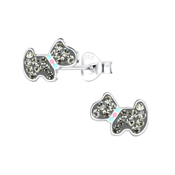 Silver Dog Stud Earrings - 15935 Silver Dog Stud Earrings - 15935