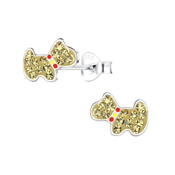 Silver Dog Stud Earrings - 17253 Silver Dog Stud Earrings - 17253
