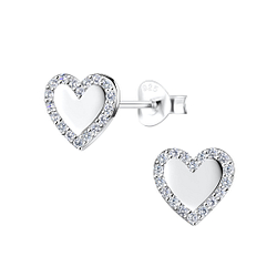 Silver Heart Stud Earrings - 16332 Silver Heart Stud Earrings - 16332