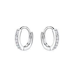 11mm Silver Huggie Earrings - 16103