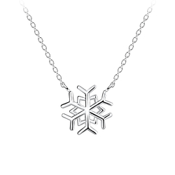 Silver Snowflake Necklace - 16421