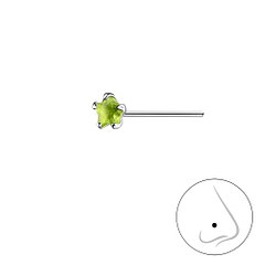 3mm Star Glass Silver Nose Stud - 16217