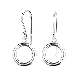 Silver Circle Earrings - 10666