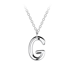 Silver Letter G Necklace - 18630