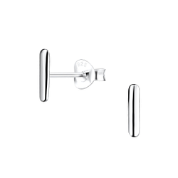 Silver Letter I Stud Earrings - 18603