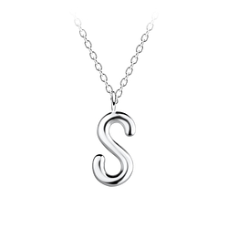 Silver Letter S Necklace - 18625